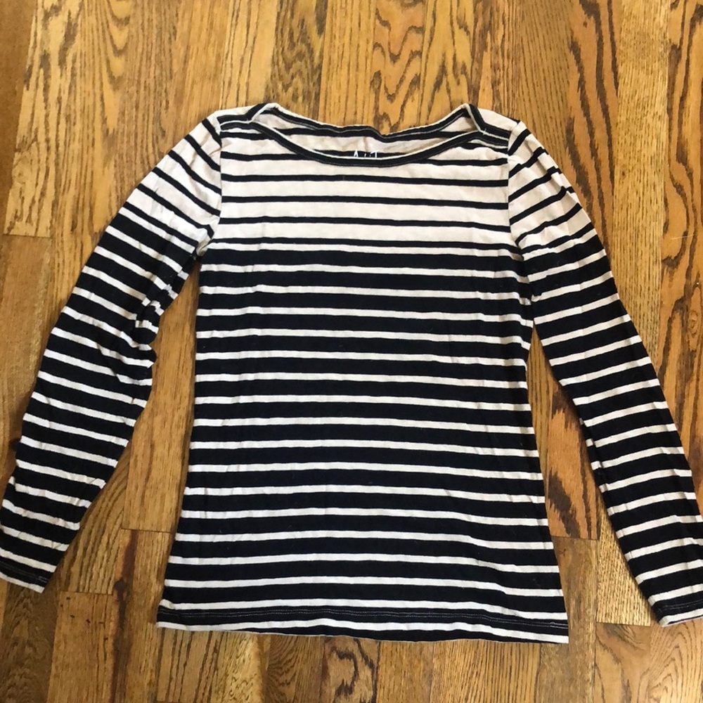 J. Crew Black and Tan stripped Artist T